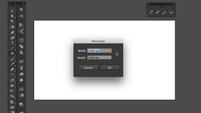 Screenshot Rectangle tool Illustrator